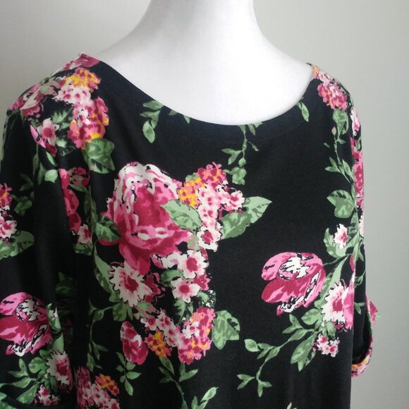 KAREN SCOTT SPORT Women's Plus Size Floral T-Shirt Dress Casual Comfy Loose - Picture 3 of 9
